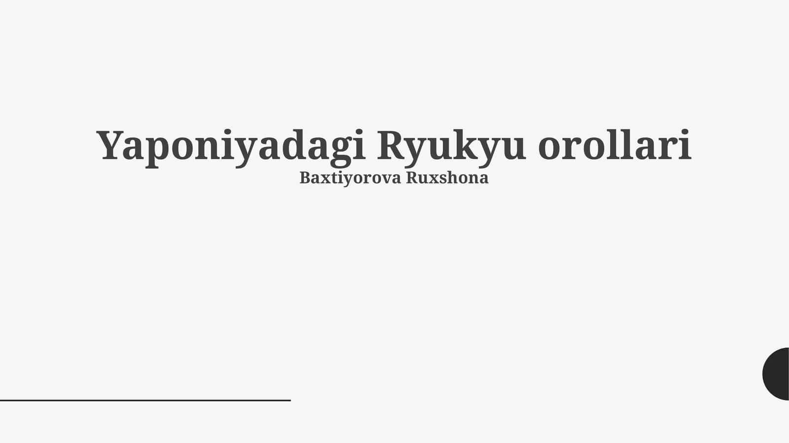 Yaponiyadagi Ryukyu orollari 1