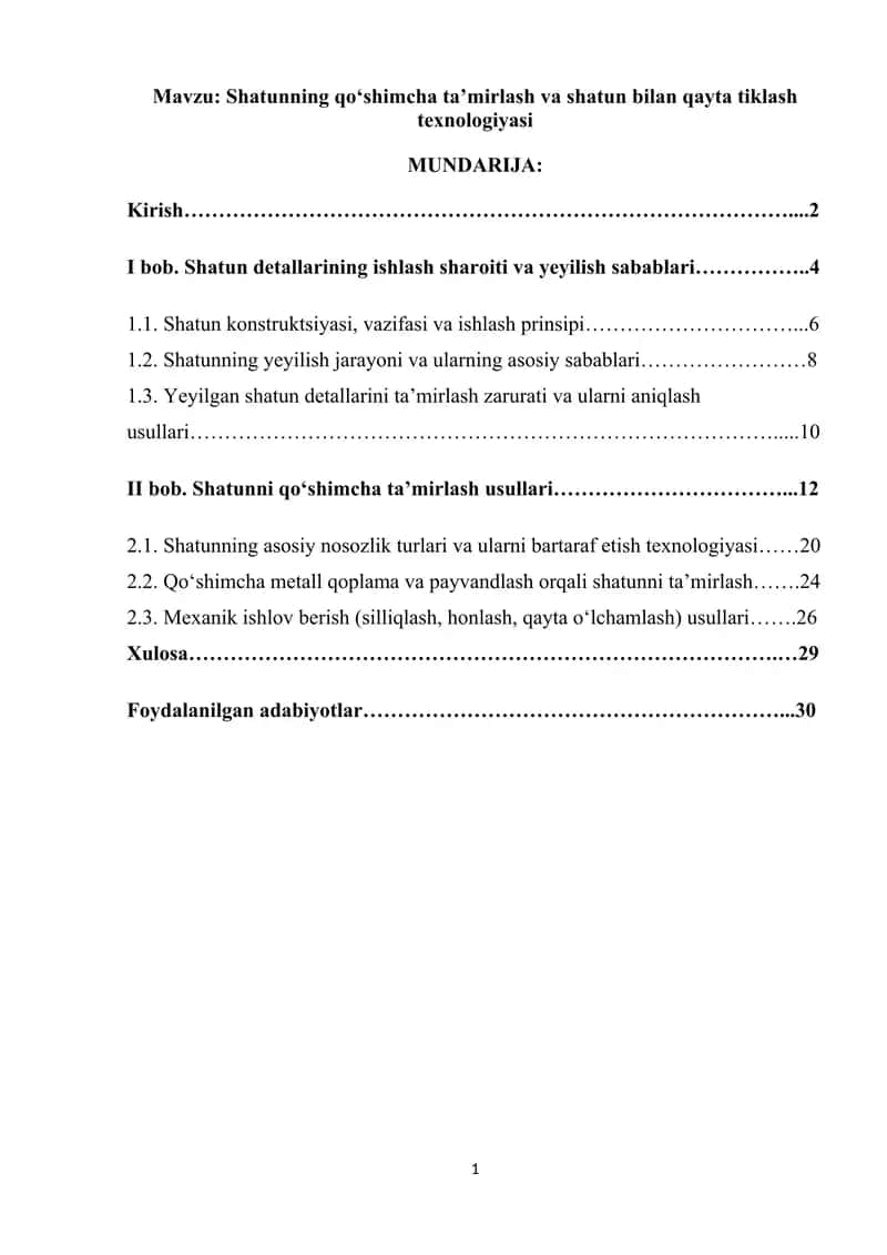 Shatun bilan qayta tiklash texnologiyasi 1