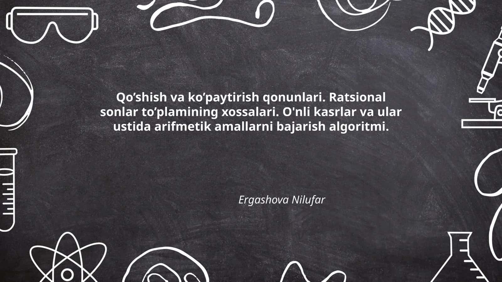 Qo'shish va ko'paytirish qonunlari 1