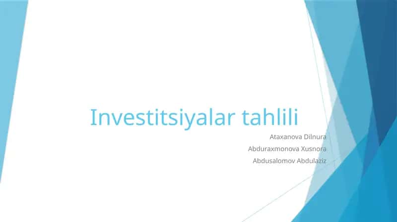 Investitsiyalartahlili 1