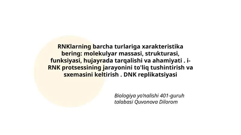 RNK va i-RNK protsessi 1