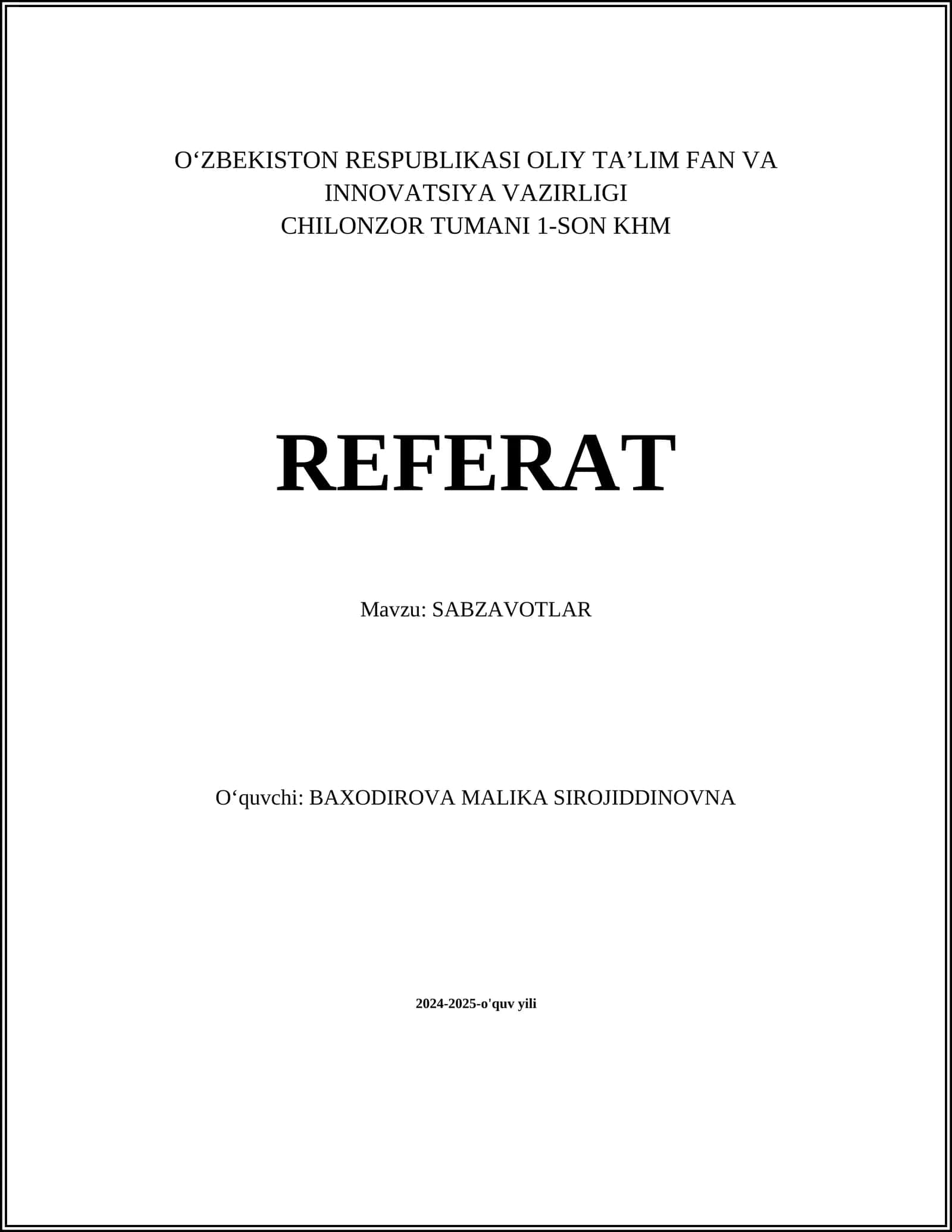 SABZAVOTLAR 1
