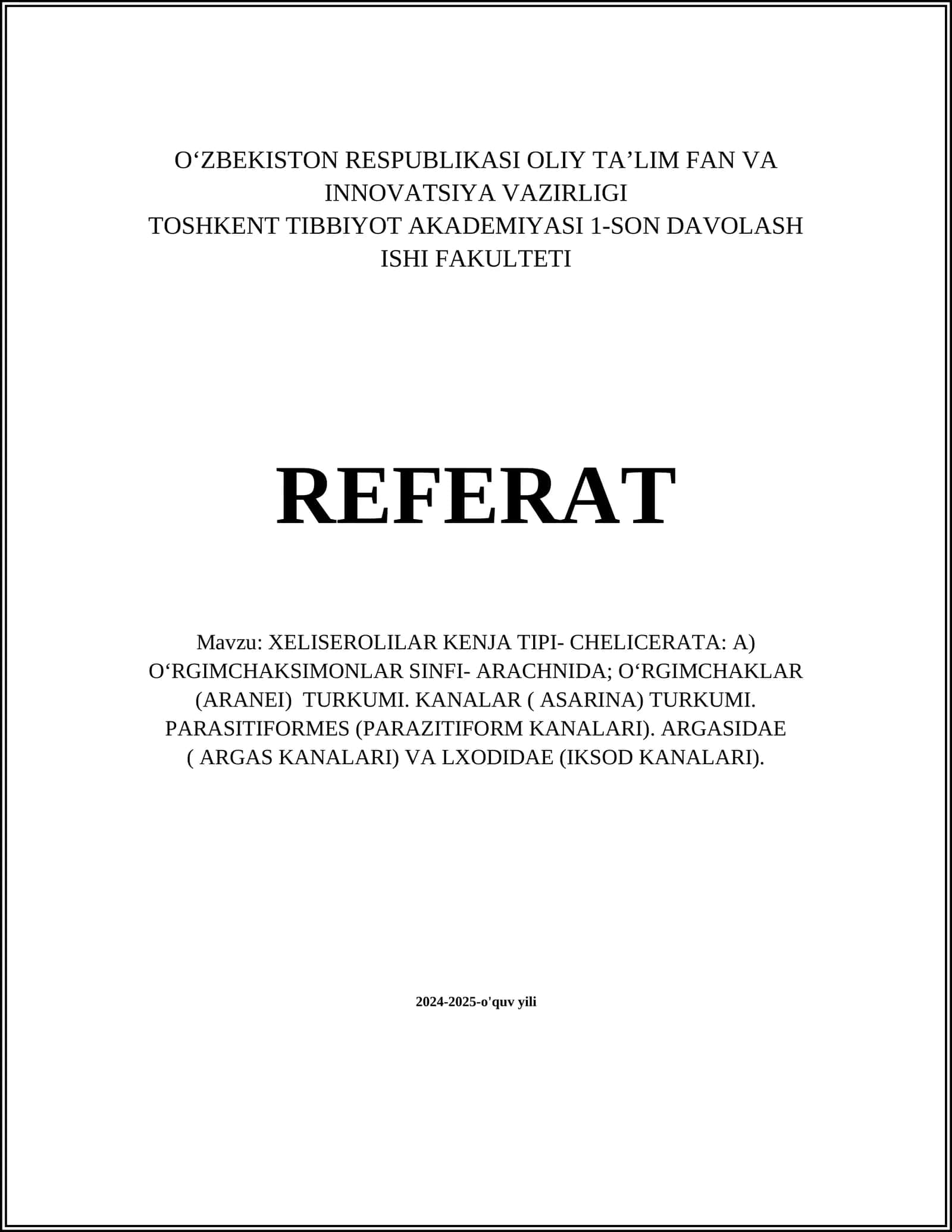 XELISEROLILAR KENJA TIPI- CHELICERATA 1