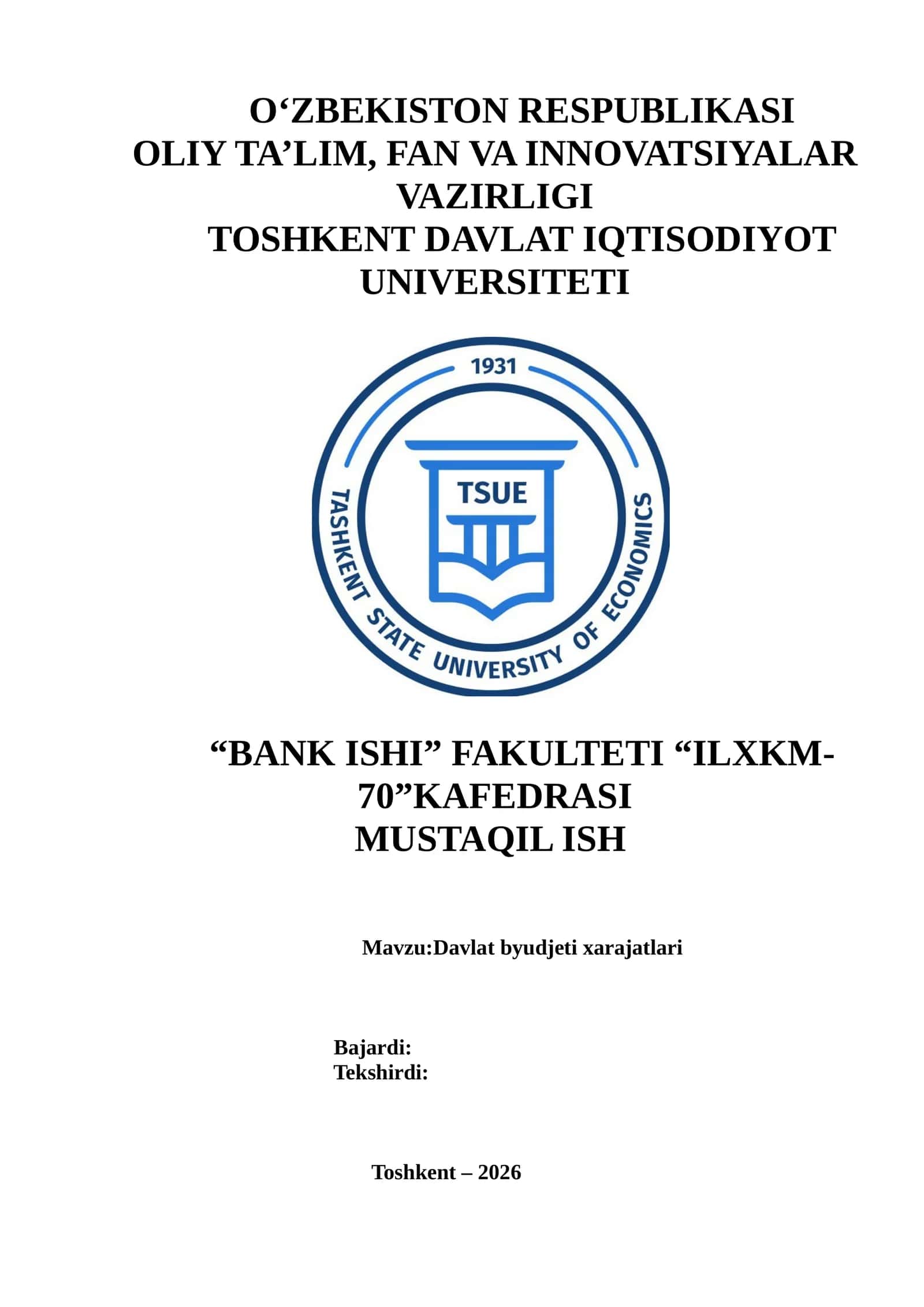 Davlat byudjeti xarajatlari 1