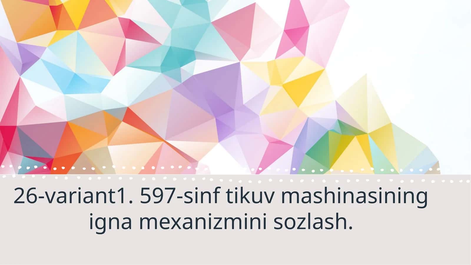 597-Sinf tikuv mashinasining igna mexanizmi 1