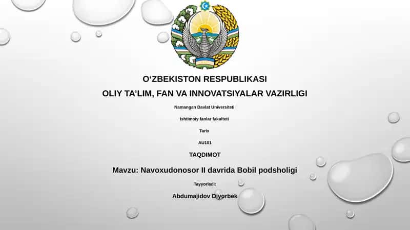Navoxudonosor II davrida Bobil podsholigi 1