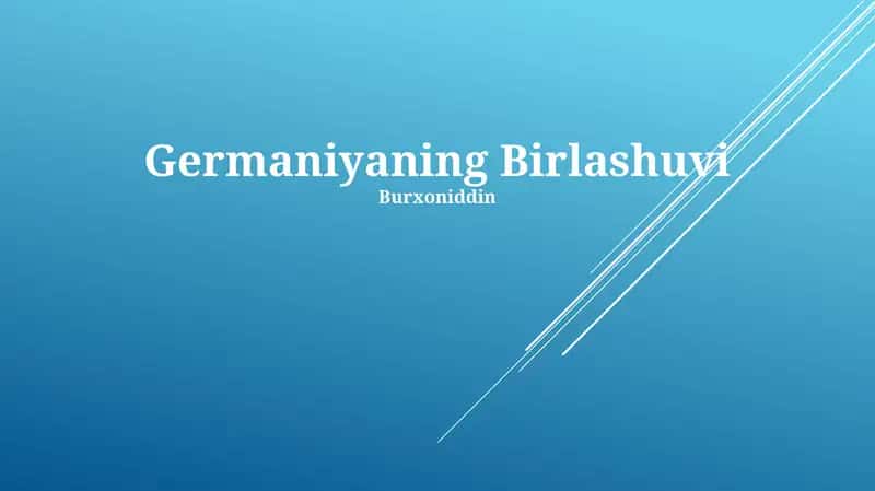 Germaniyaning Birlashuvi 1
