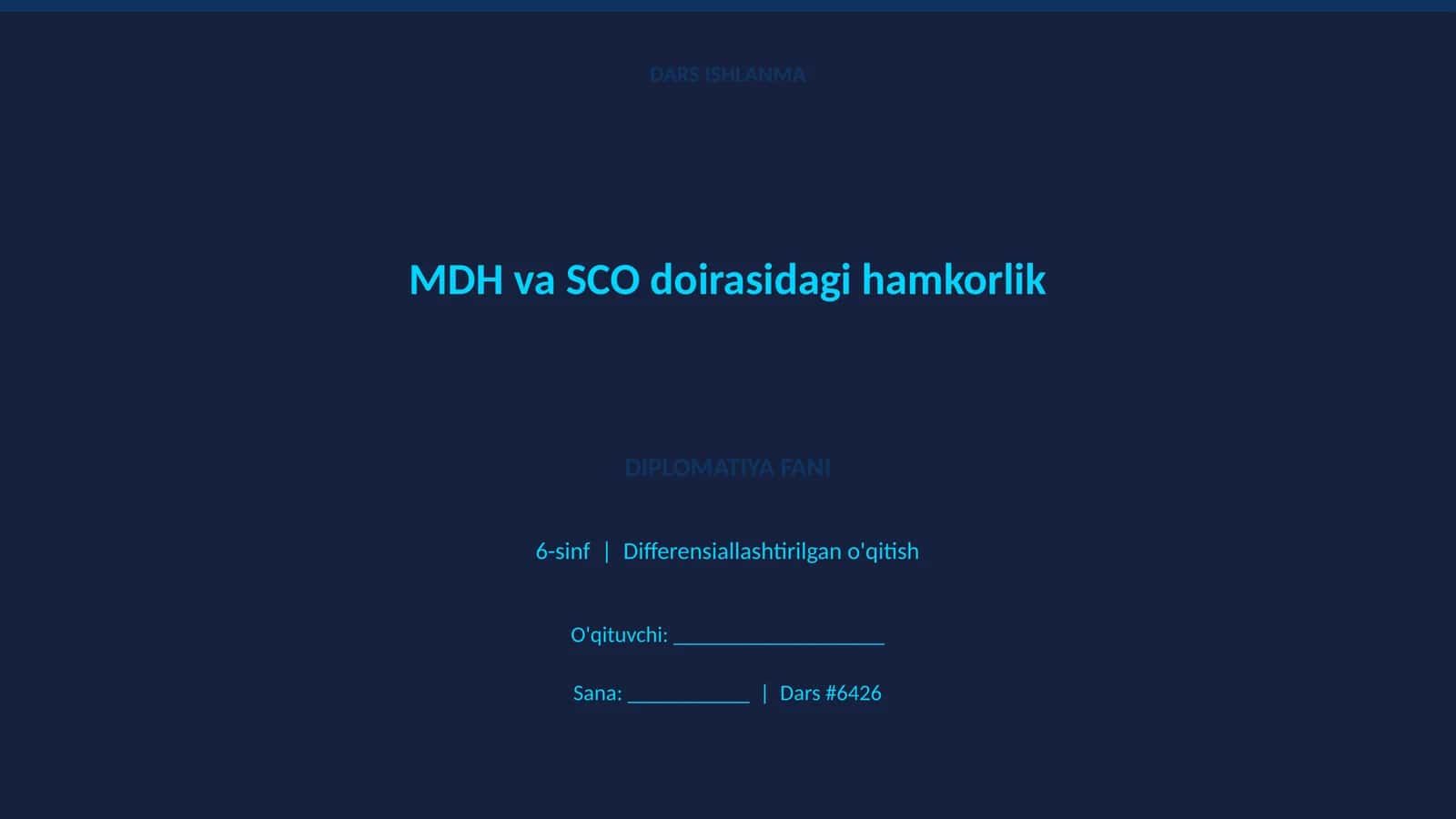 MDH va SCO doirasidagi hamkorlik 1