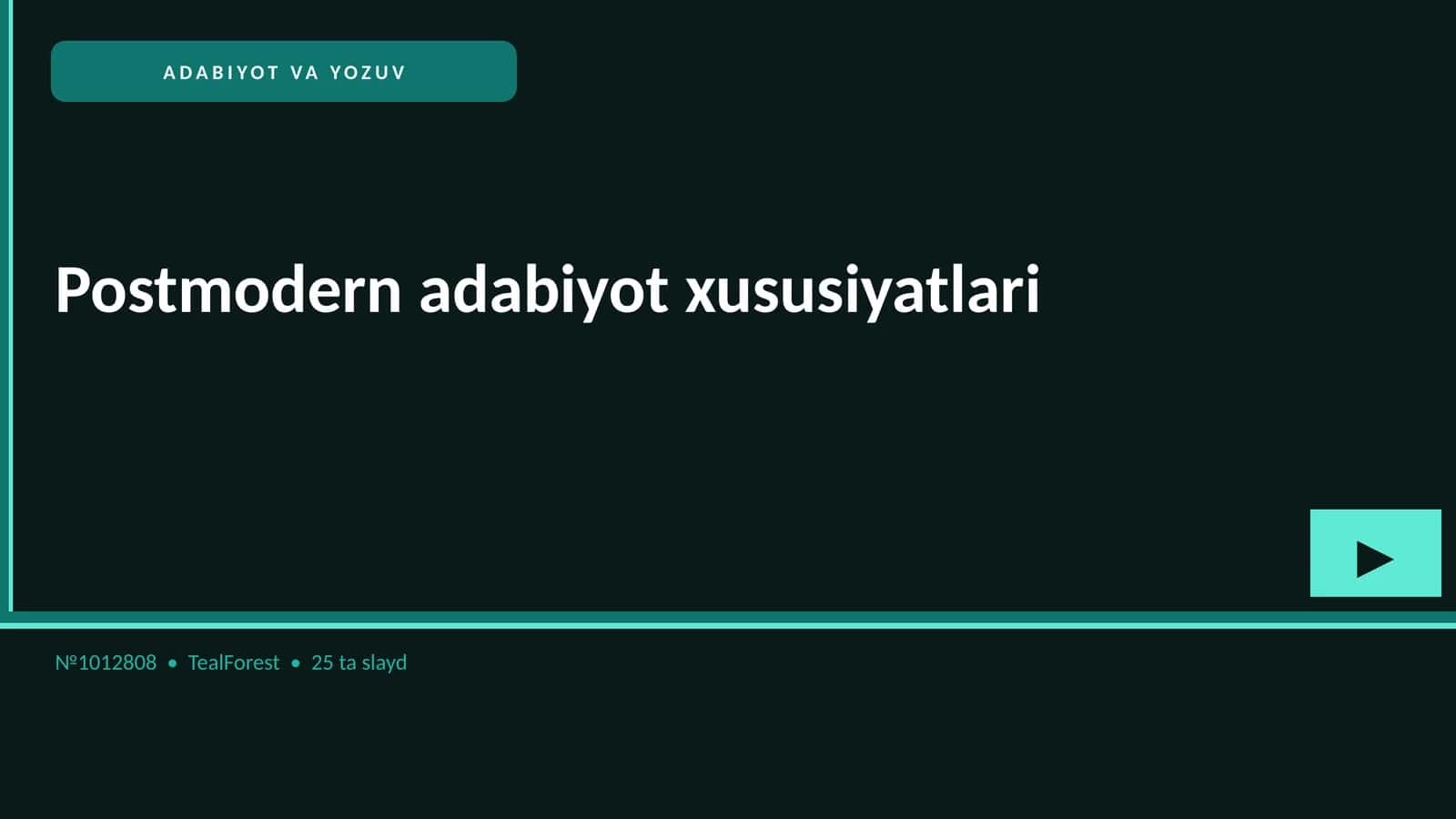 Postmodern adabiyot xususiyatlari 1