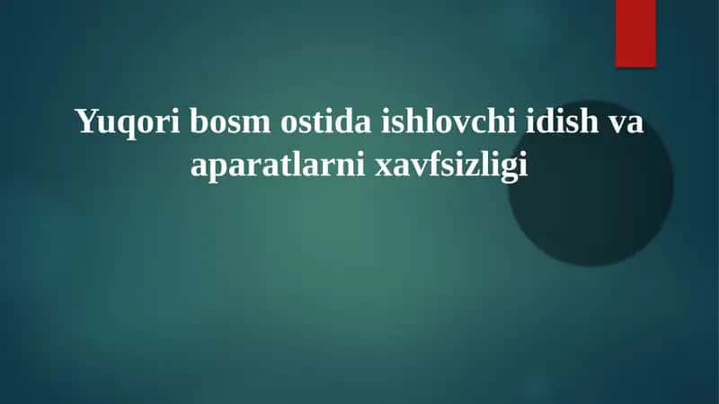 Bosimli idishlar va apparatlar 1