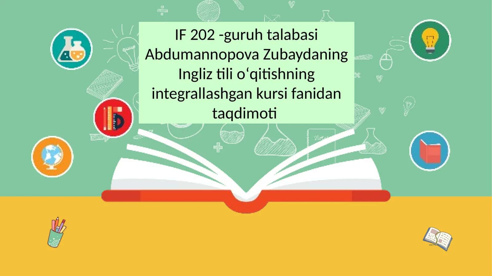 Ingliz tilini o'qitishning integrallashgan kursi 1