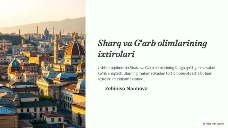 Sharq va Gʻarb olimlarining ixtirolari 1