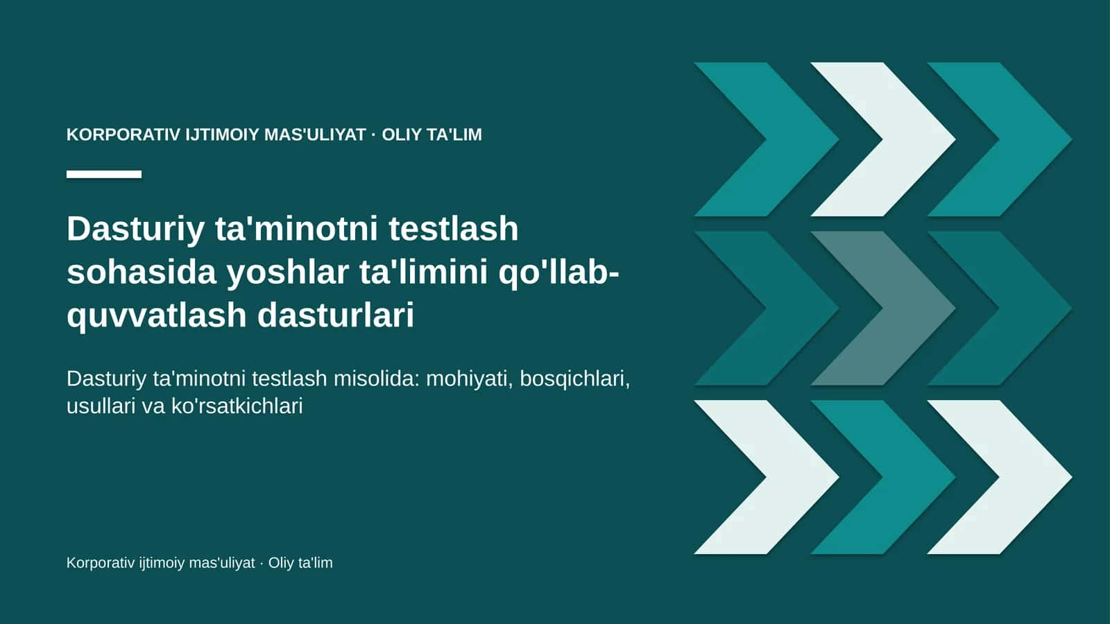 dasturiy ta'minotni testlash sohasida yoshlar ta'limini qo'llab quvvatlash dasturlari 3352 1