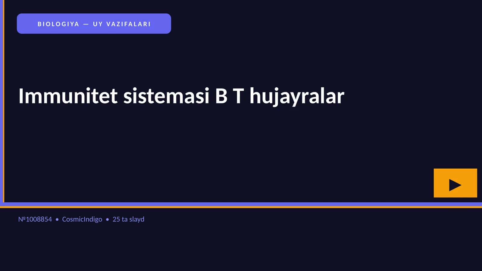 Immunitet sistemasi B T hujayralar 1