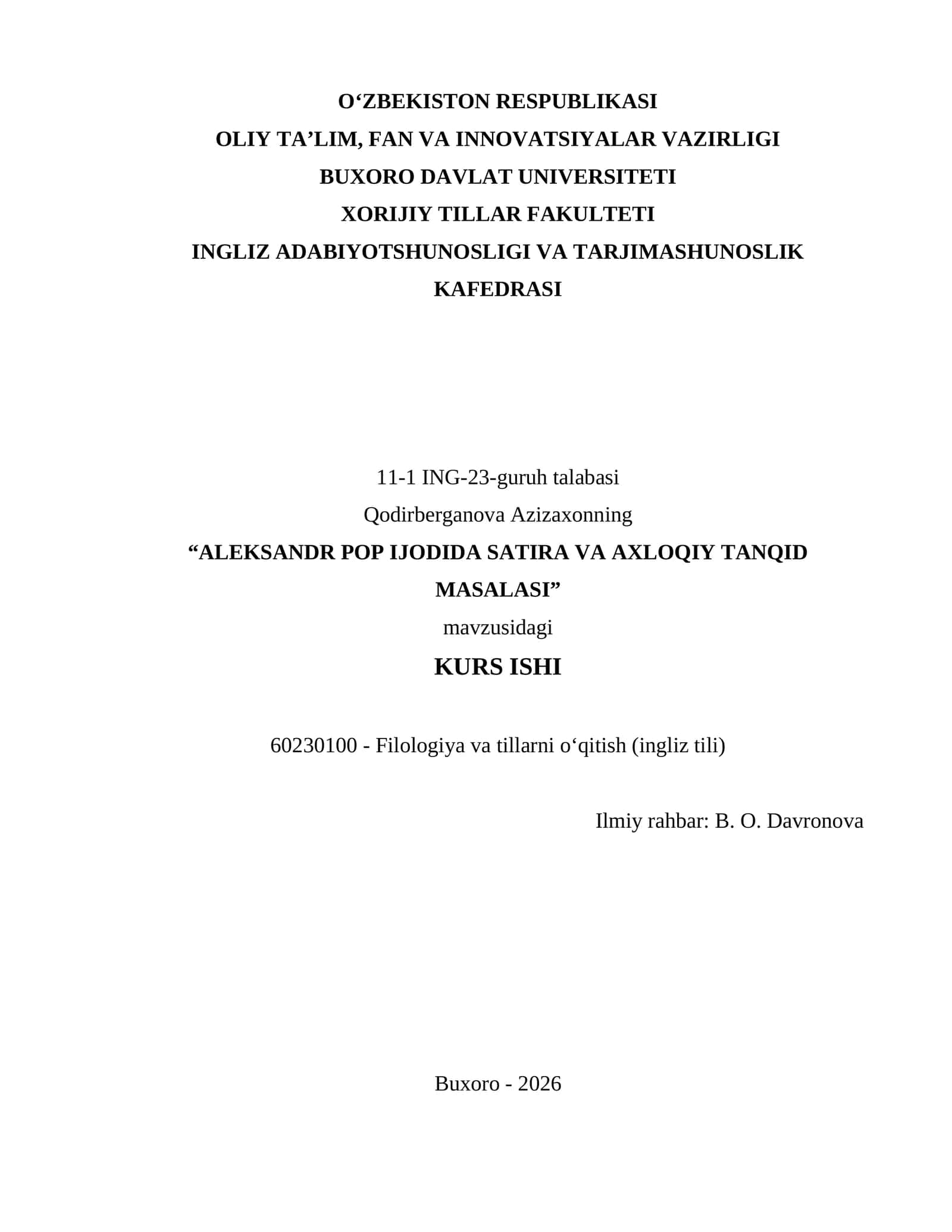 ALEKSANDR POP IJODIDA SATIRA VA AXLOQIY TANQID MASALASI 1