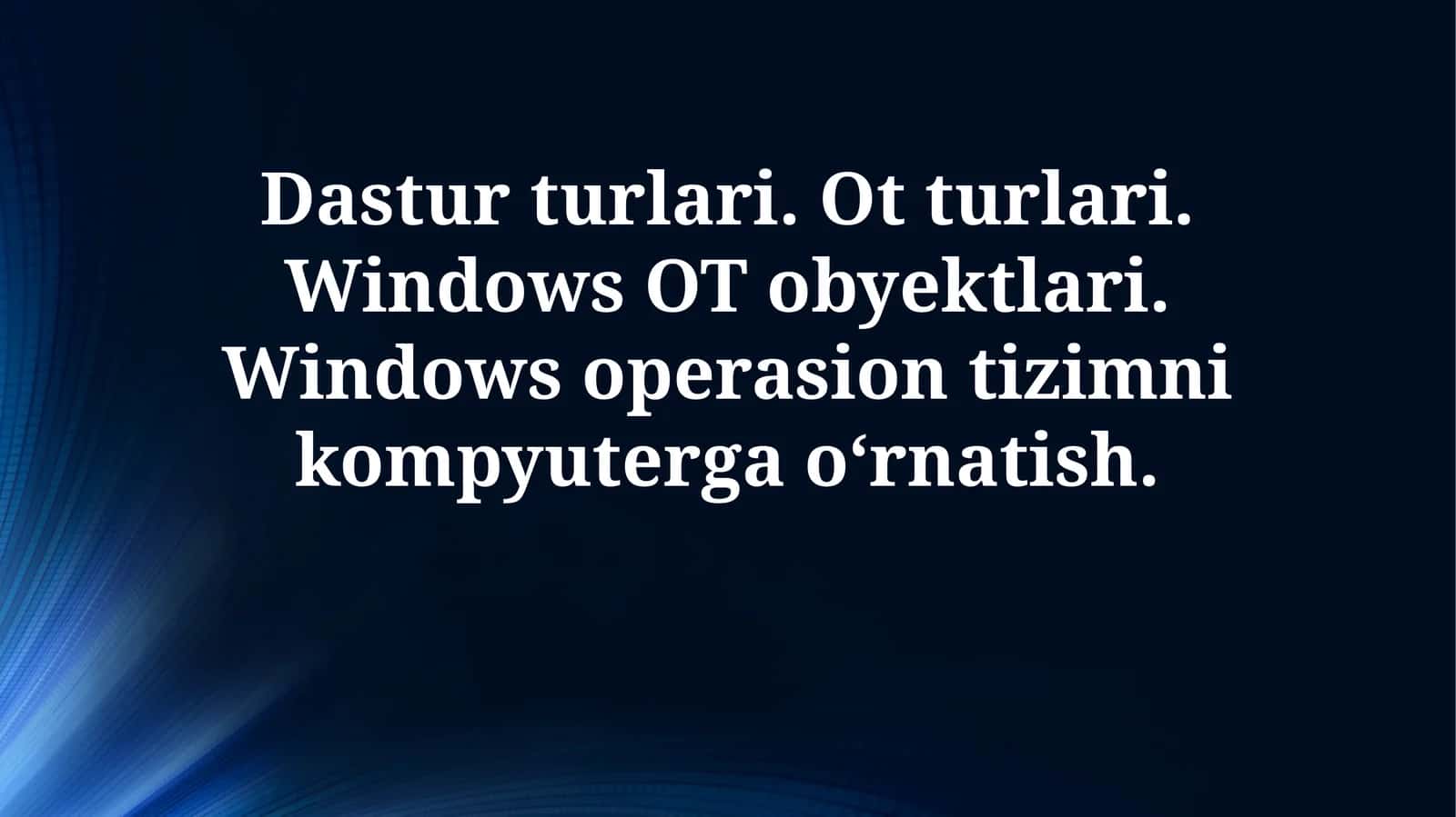 Windows OT obyektlari 1