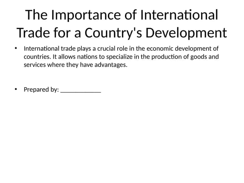 International Trade mavzusiga ingiliz tilida prezentatsiya 1