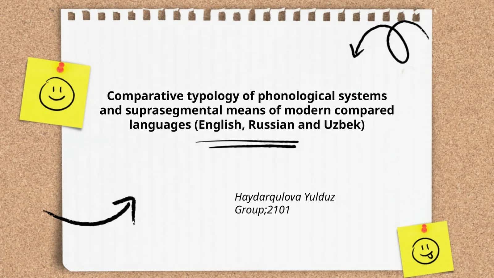 Comparative typology of phonological systems and suprasegmental means 1