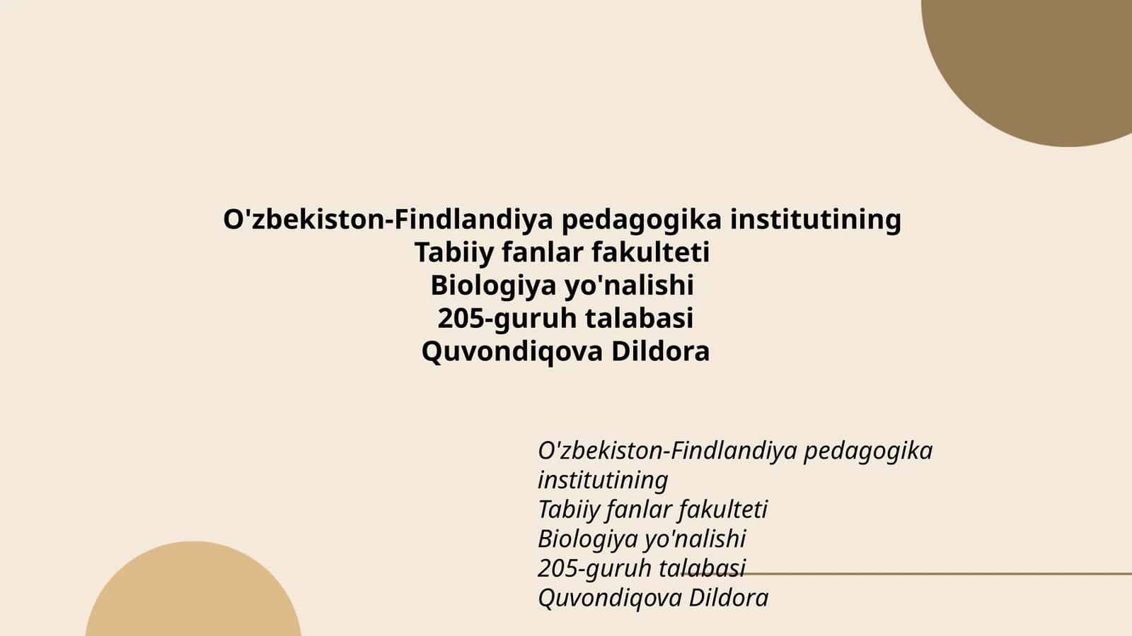 Biologiya yo'nalishi 1