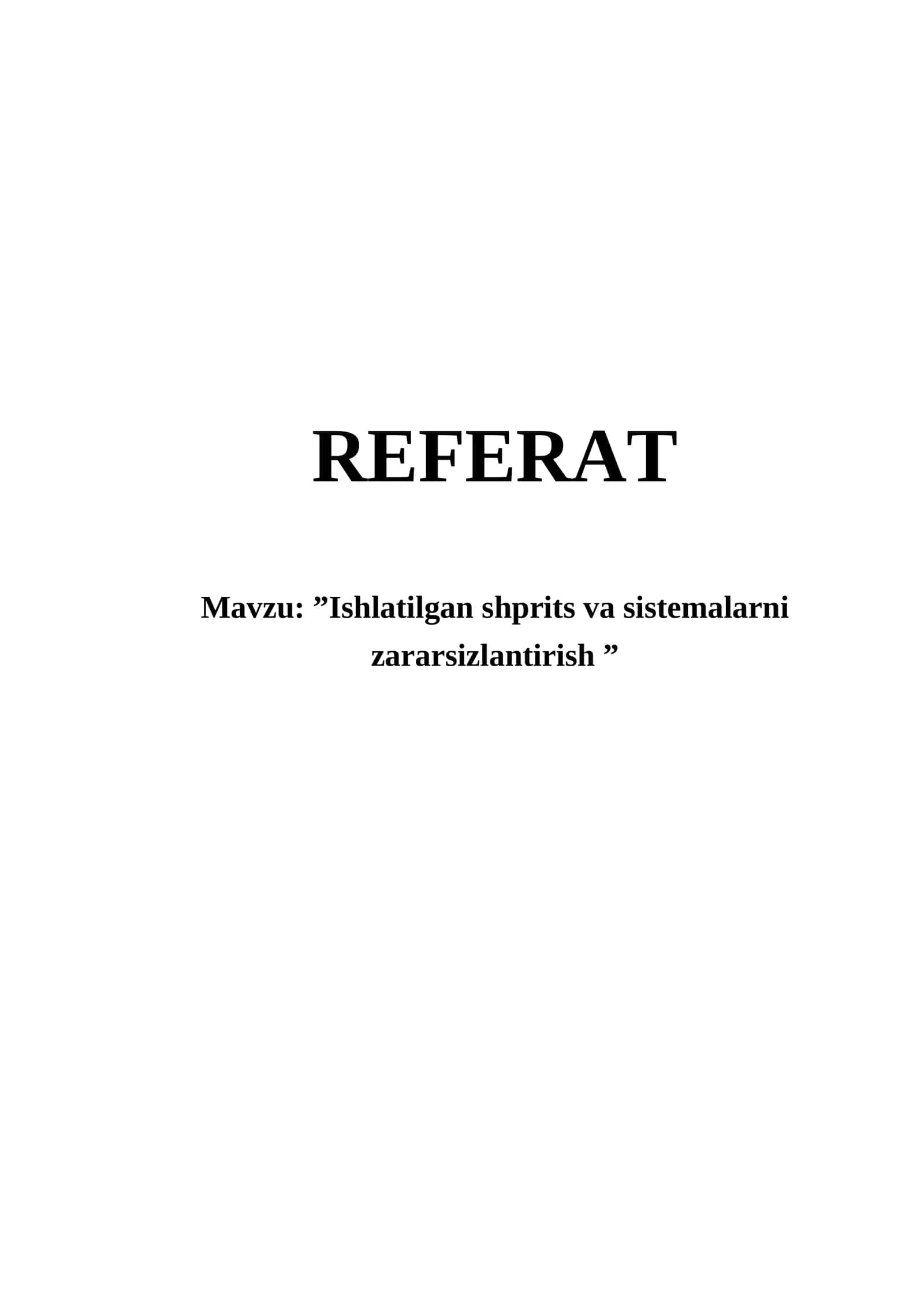 Ishlatilgan shprits va sistemalarni zararsizlantirish 1