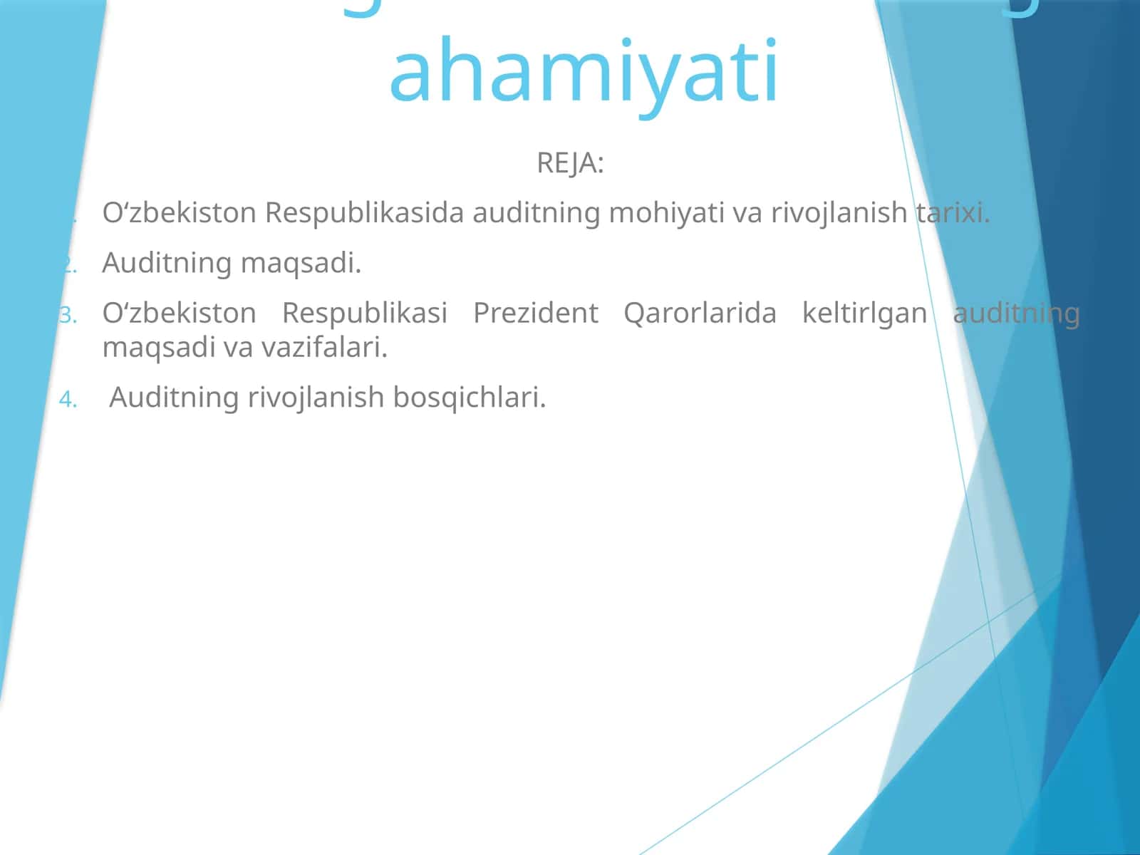 Auditga kirish va uning ahamiyati 1