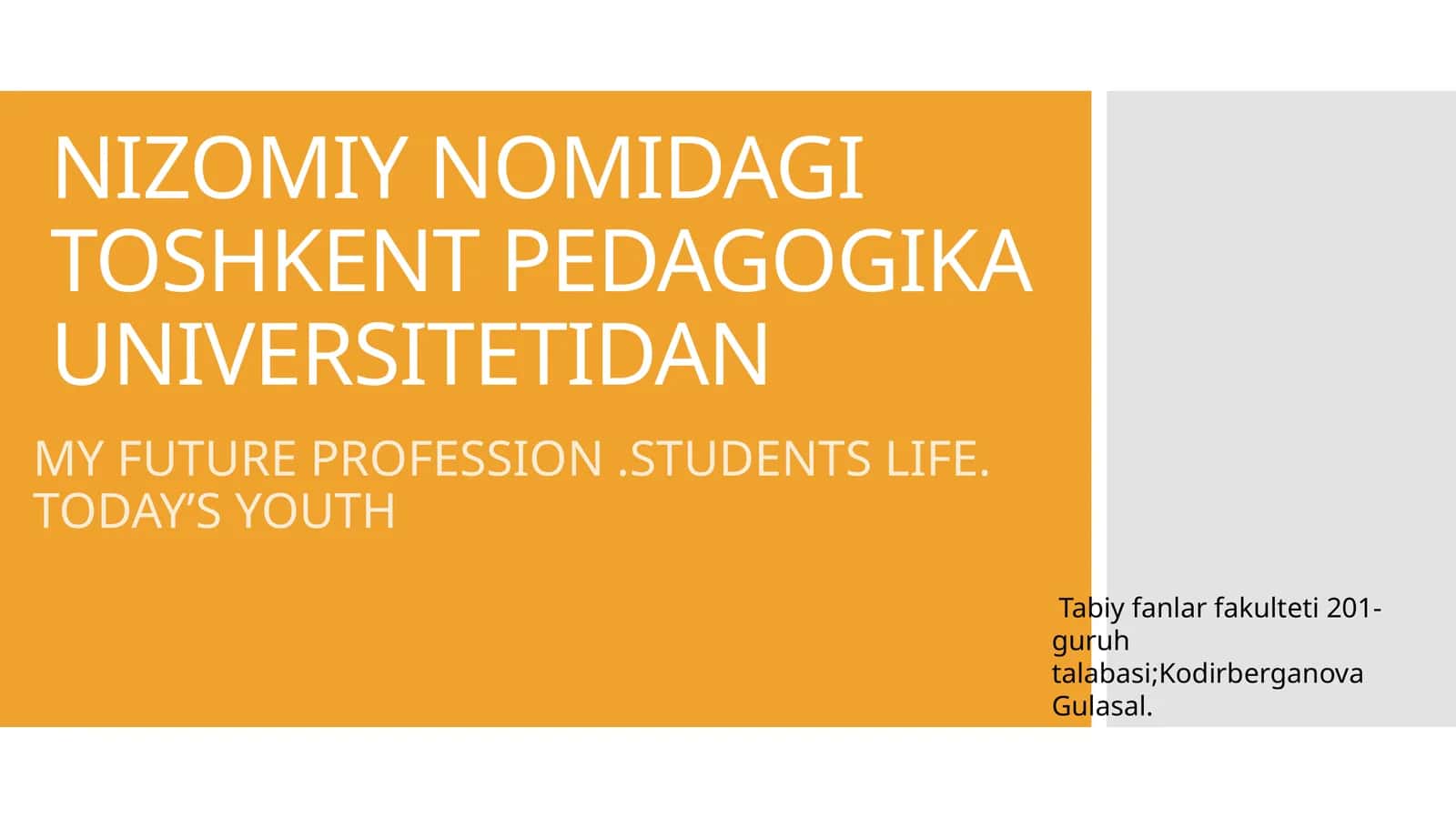 MY FUTURE PROFESSION.STUDENTS LIFE. TODAY’S YOUTH 1