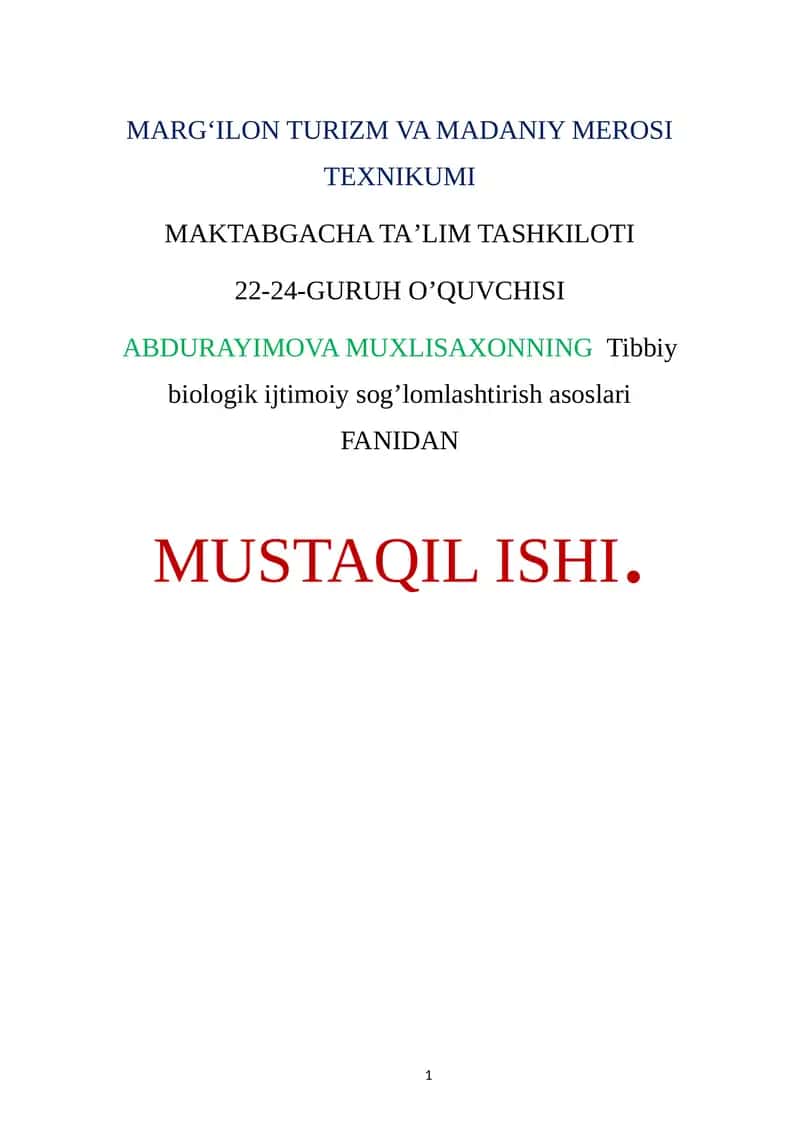 Asab tizimi kasalliklari va ularni oldini olish 1