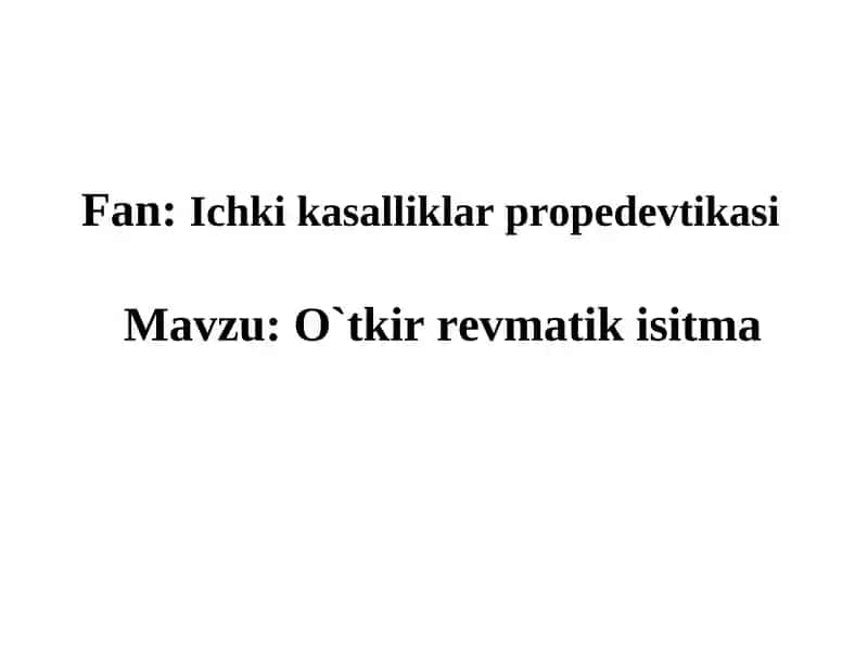Ichki kasalliklar propedevtikasi