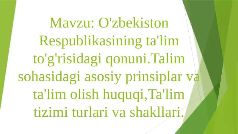 O'zbekiston Respublikasining ta'lim to'g'risidagi qonuni 1