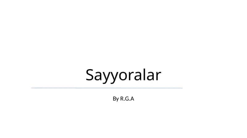 Sayyoralar 1