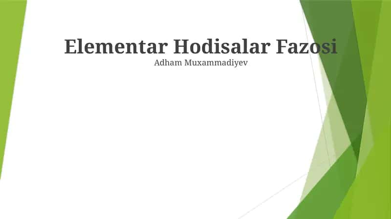 Elementar Hodisalar Fazosi 1