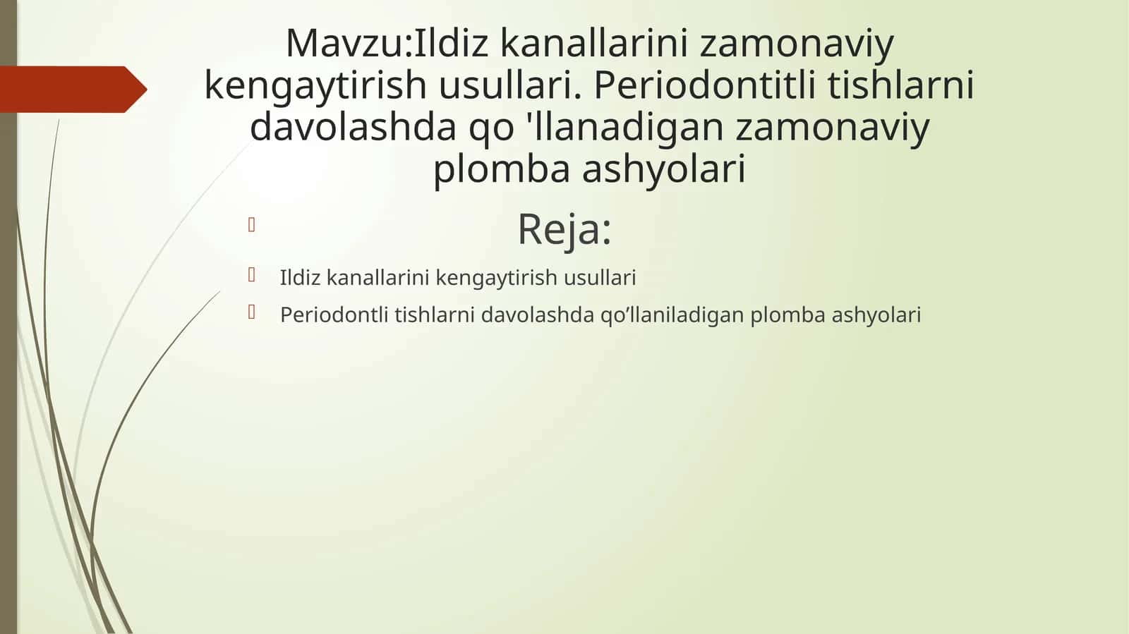 Ildiz kanallarini kengaytirish usullari va plomba usullari 1