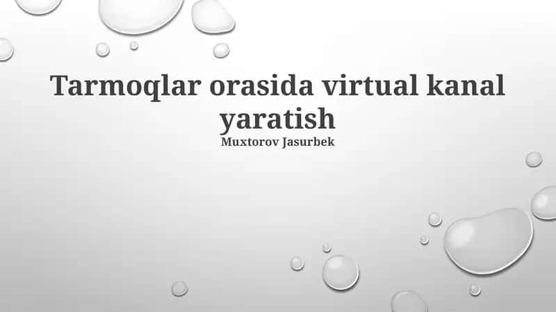 Virtual Kanal yaratish 1