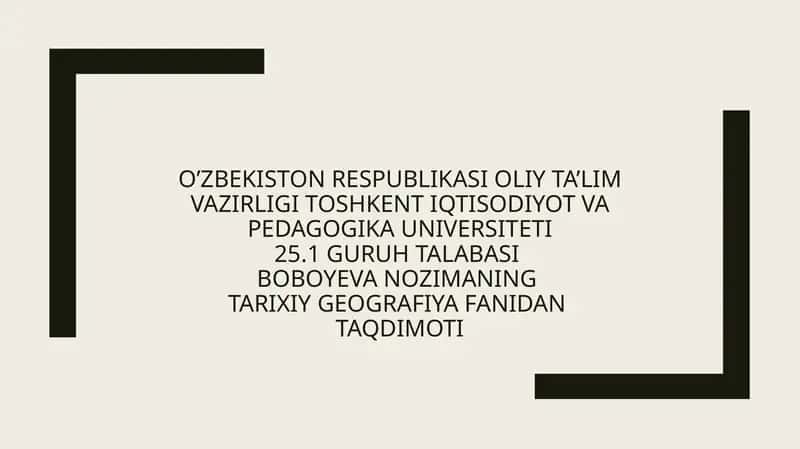 Xiva xonligining tarixiy geografiyasi 1