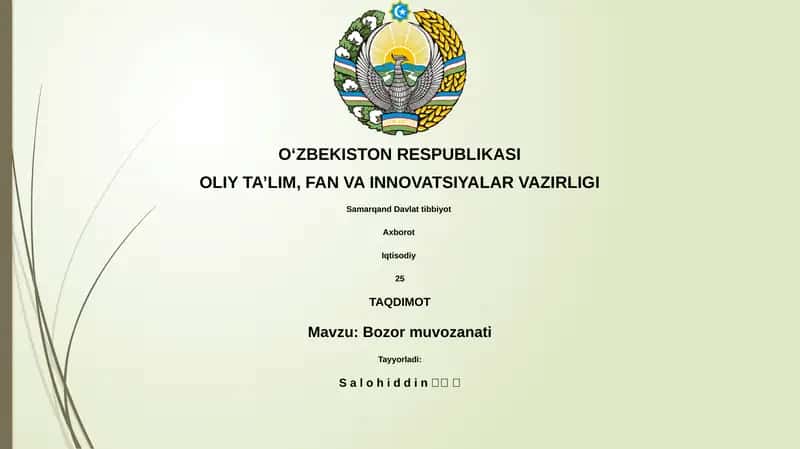 Bozor muvozanati 1