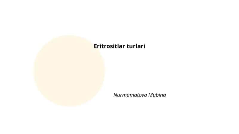 Eritrositlar turlari 1