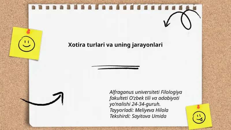 Xotira turlari va uning jarayonlari 1
