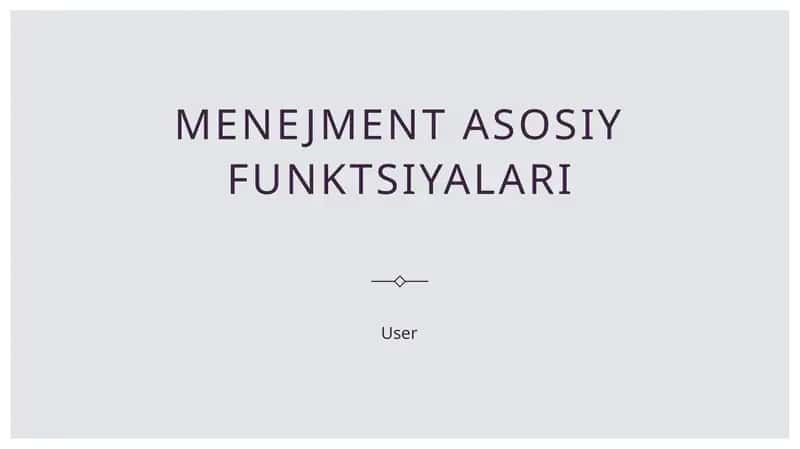 Menejment asosiy funktsiyalari 1