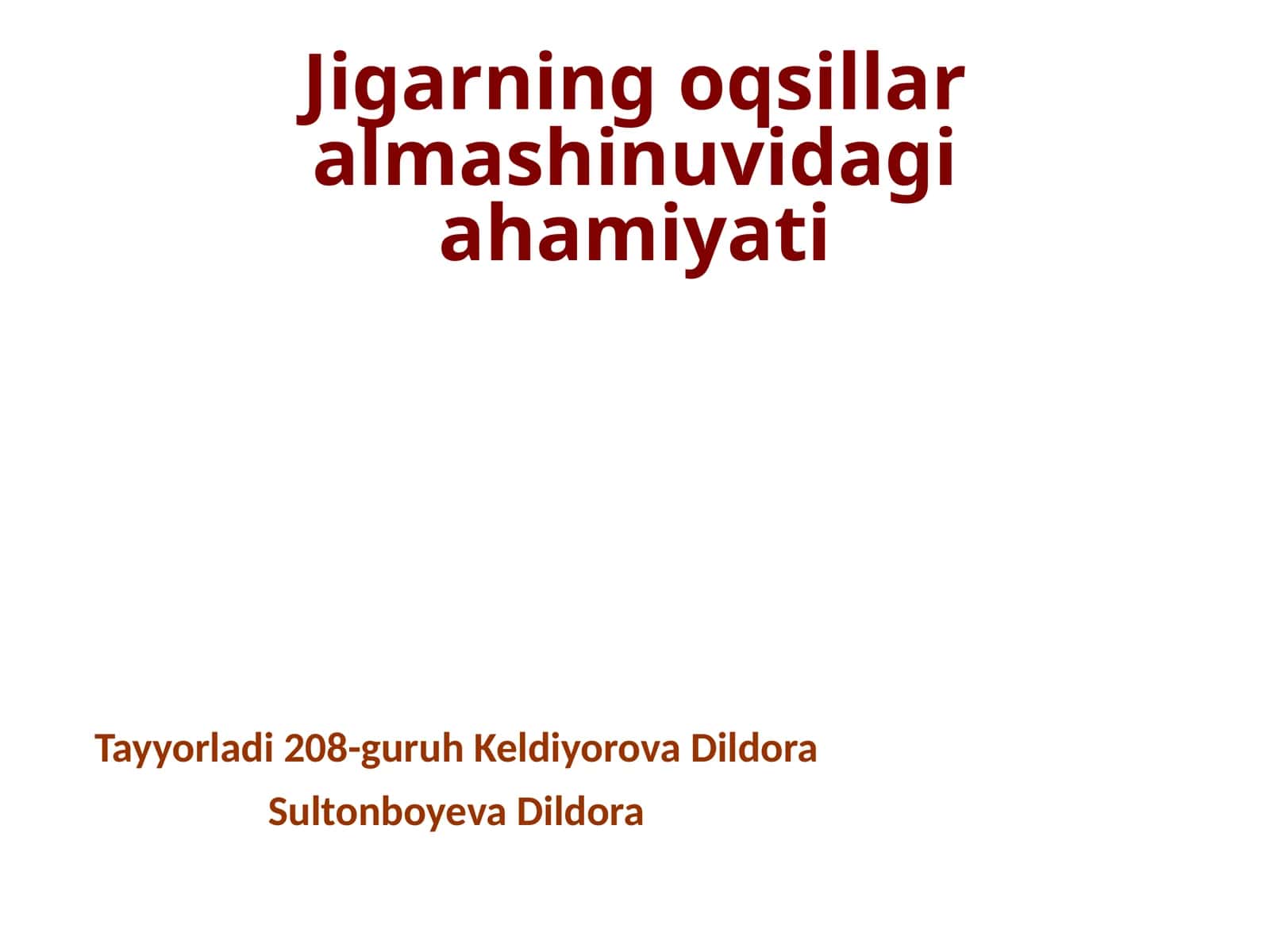 Jigarning oqsillar almashinuvidagi ahamiyati 1