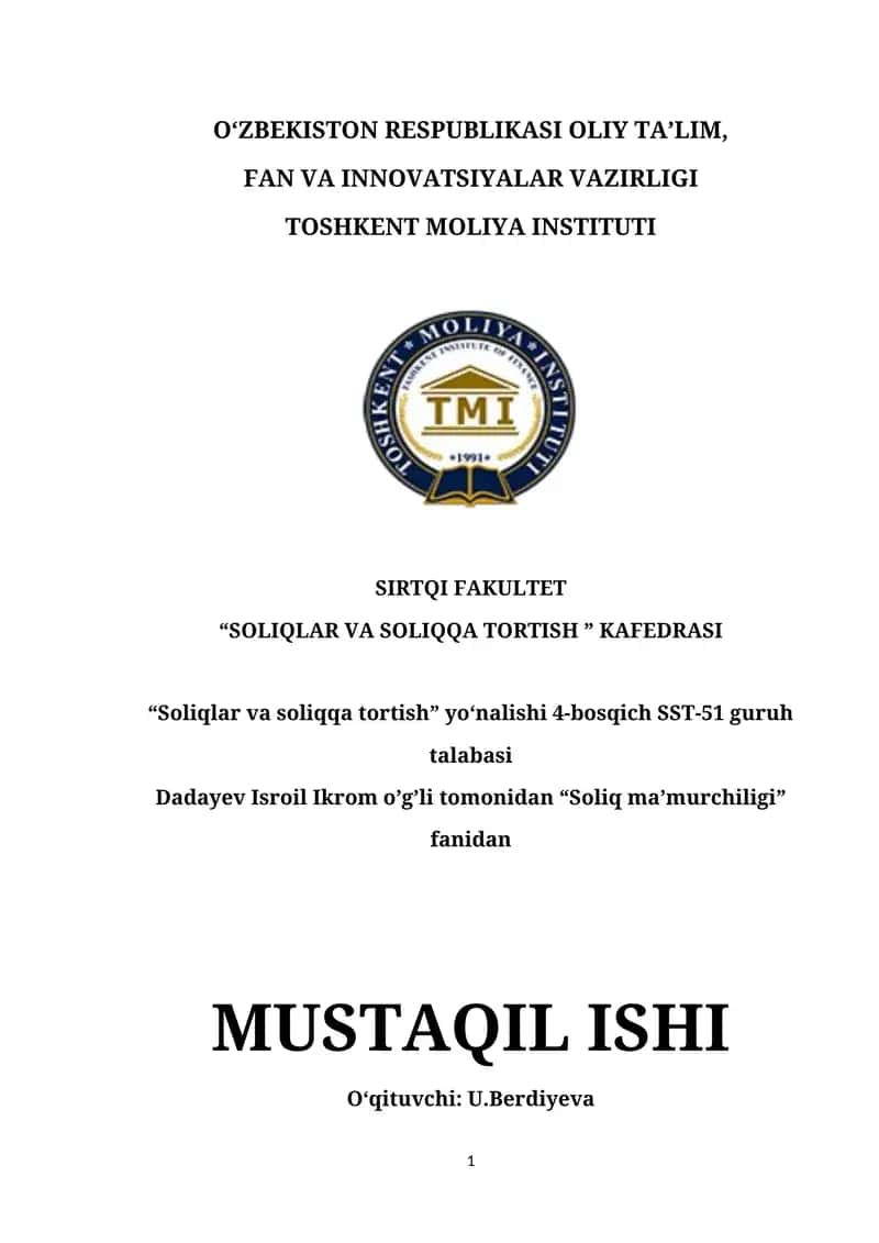 Soliq ma’murchiligi 1
