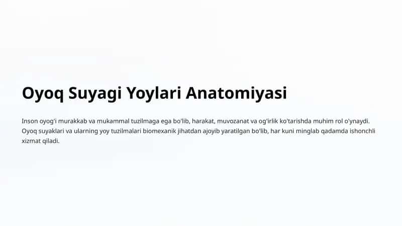 Oyoq Suyagi Yoylari Anatomiyasi 1