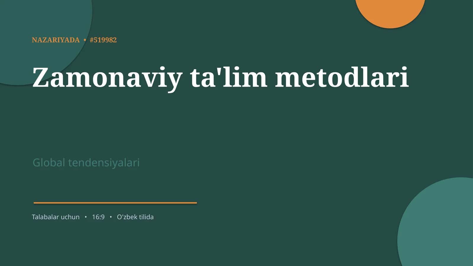 Zamonaviy ta'lim metodlari 1