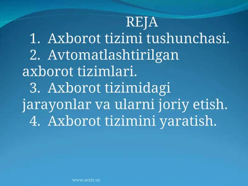 Axborot Tizimlari 1