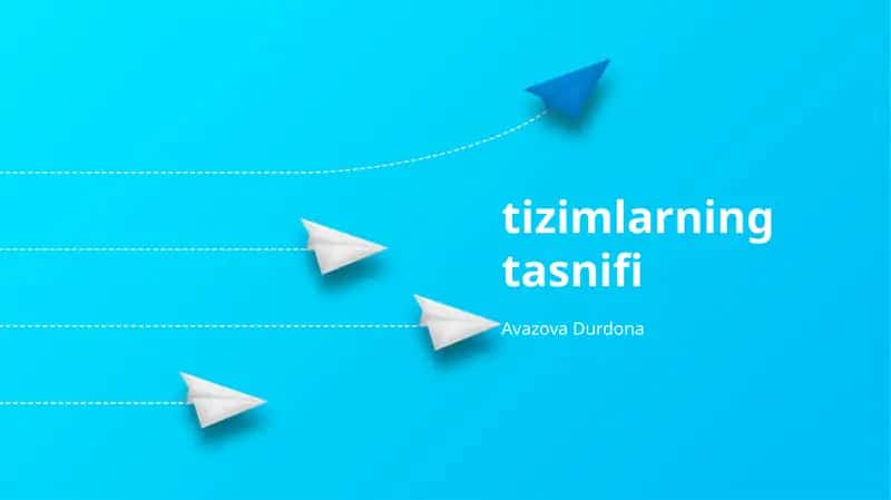 Tizimlarning Tasnifi 1