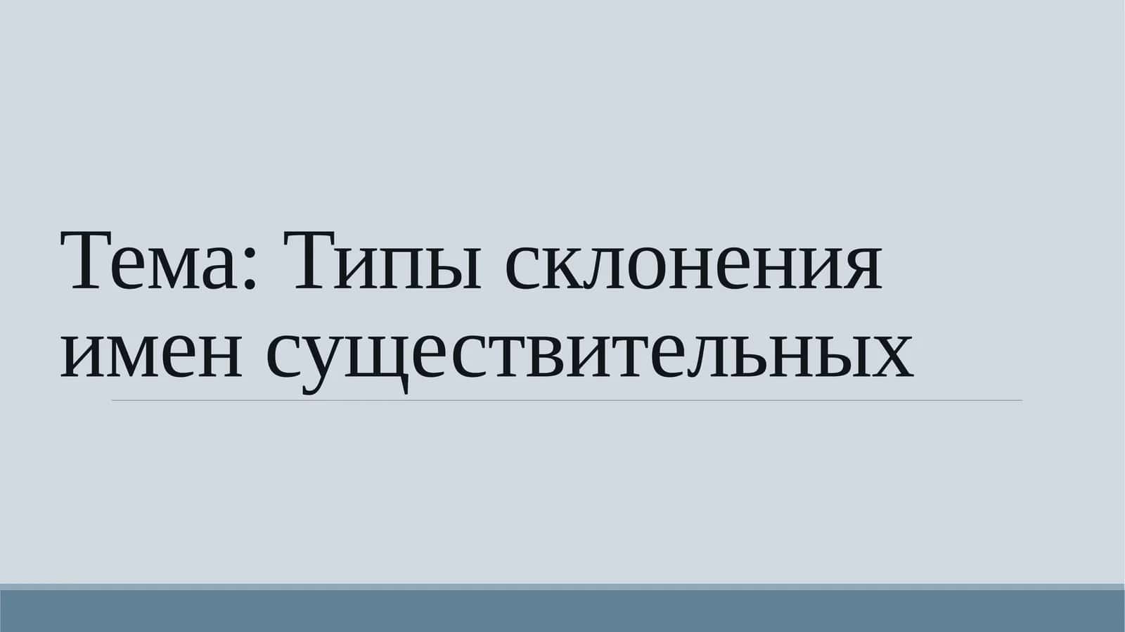 Типы склонения имен существительных 1