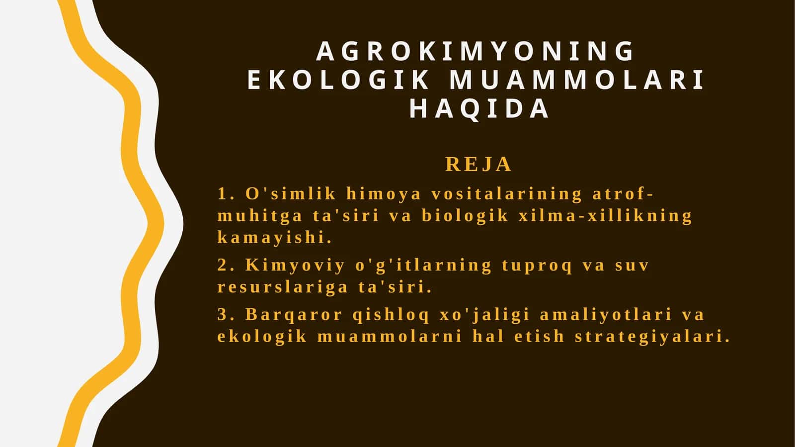 Agrokimyoning ekologik muammolari haqida 1