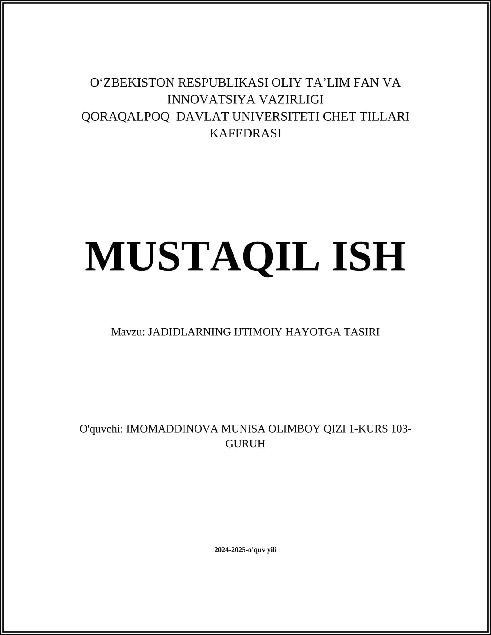 JADIDLARNING IJTIMOIY HAYOTGA TASIRI 1