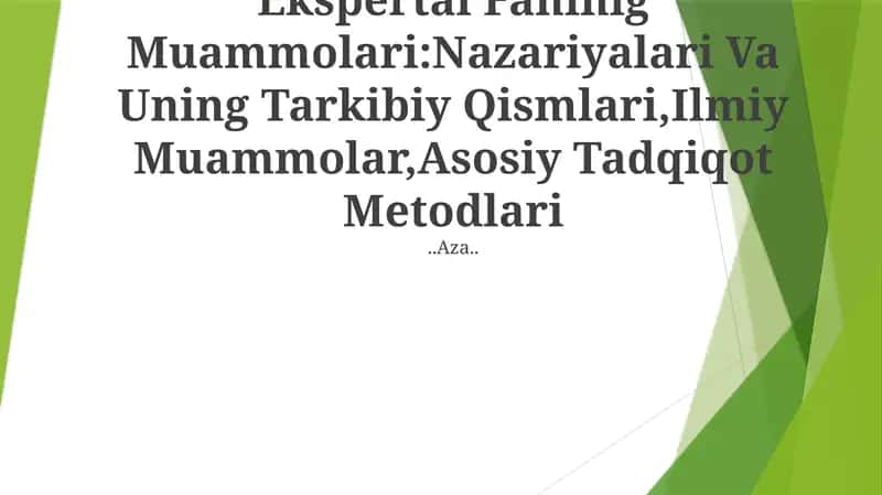 Ilmiy Nazariyalar va Uning Tarkibiy Qismlari 1