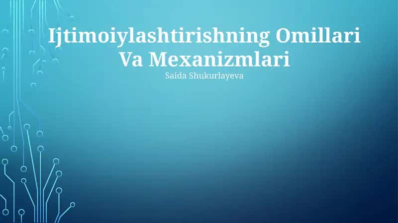Ijtimoiylashtirishning Omillari Va Mexanizmlari 1