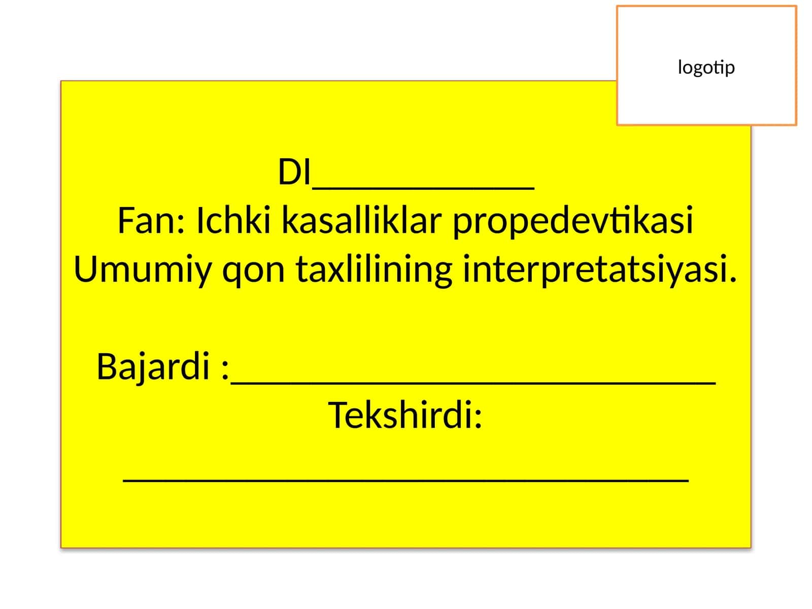 Umumiy qon tahlili propedevtikasi 1